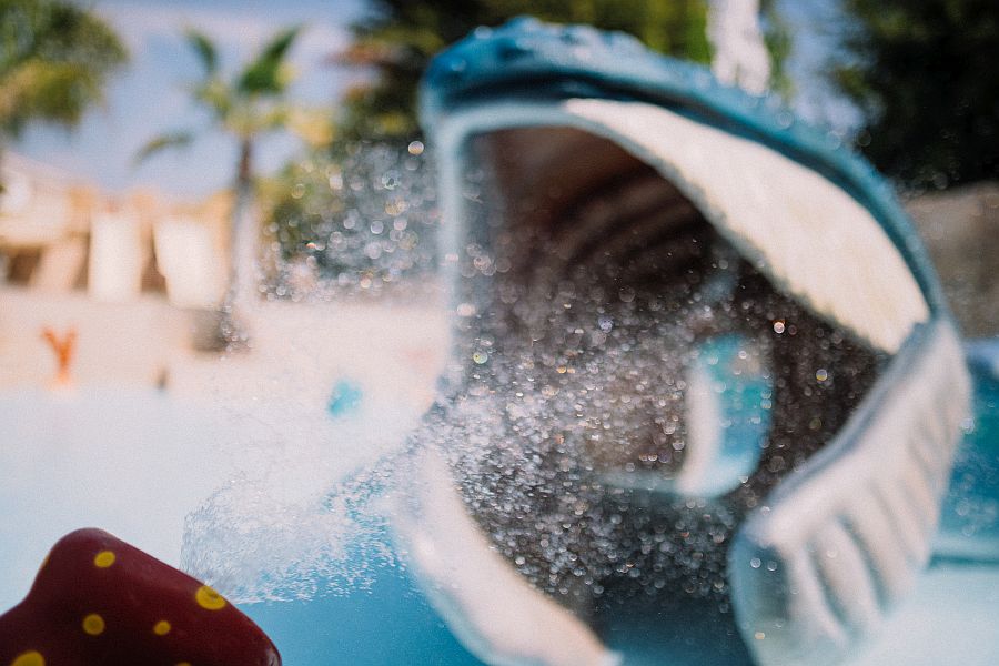 Funny whale in the children's pool