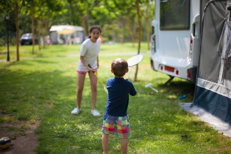 To play at the campsite