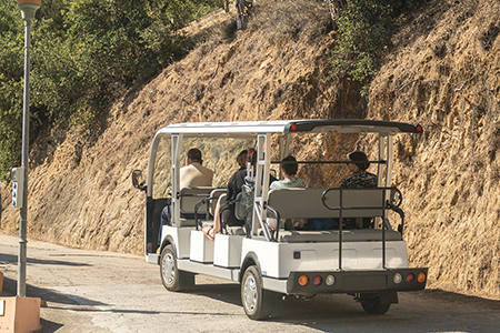 Free transport to the beach of the campsite