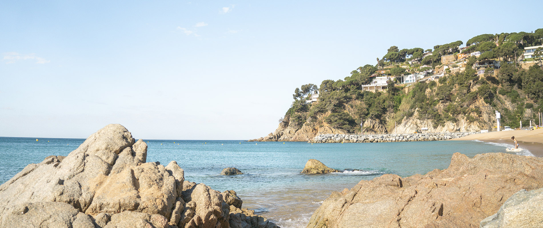 Quiet beach Cala Canyelles in Lloret de Mar