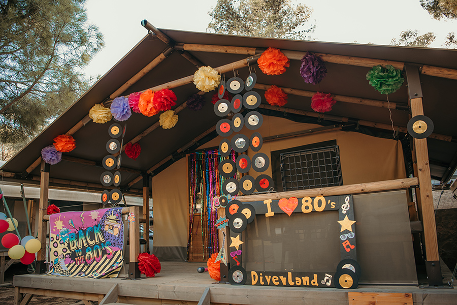 decorated bungalows during the Diverland festival